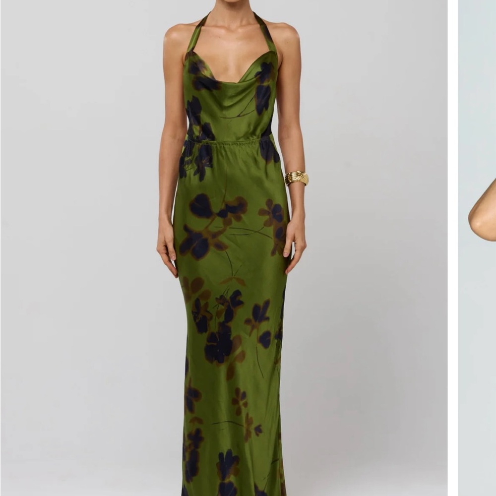 RESA Olive and Navy Floral Maxi Dress